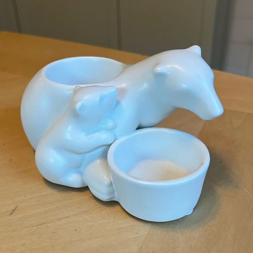 Yankee Candle Polar Bear Family Tea Light & Votive Candle Holders Set of 2